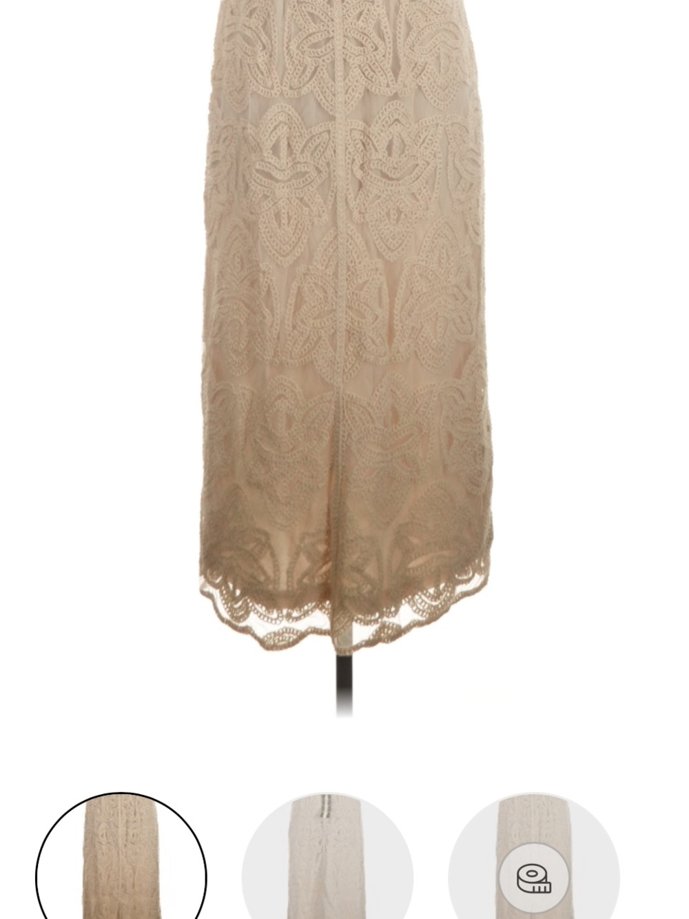 Ultra Pink Beige Lace Maxi Skirt